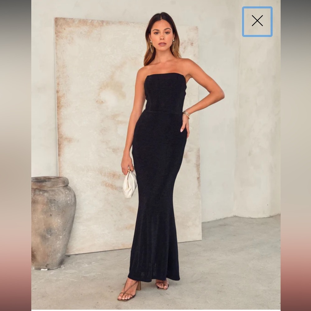 NWT Midnight Gala Strapless Trumpet Maxi Dress